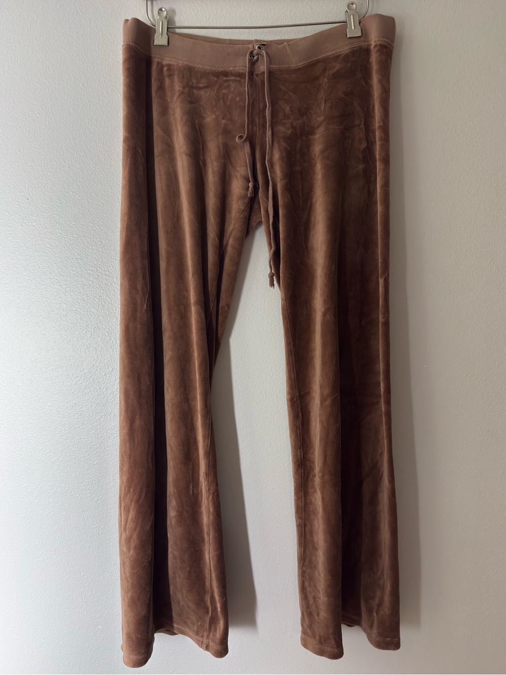 Vintage Y2K Juicy Couture Brown Velour Sweatpants Size Large - Picture 2 of 6